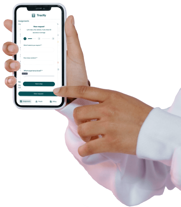The Tractly app on a phone